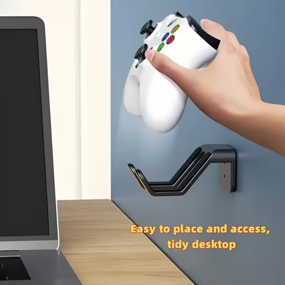 2pcs Wall-Mounted Game Controller Holders – ABS Mounts for PS5, Xbox, Switch Pro & Headphones