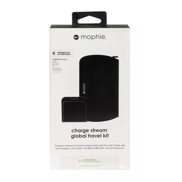 Mophie Charge Stream Global Travel Kit – Universal Qi Wireless Charger with Car Adapter