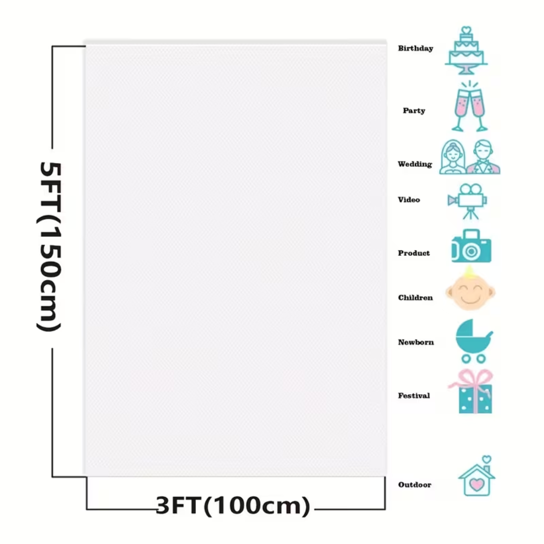 Pure White Photography Background – Professional Backdrop for Studio, Portrait, Product & Video Shooting