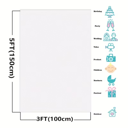 Pure White Photography Background – Professional Backdrop for Studio, Portrait, Product & Video Shooting