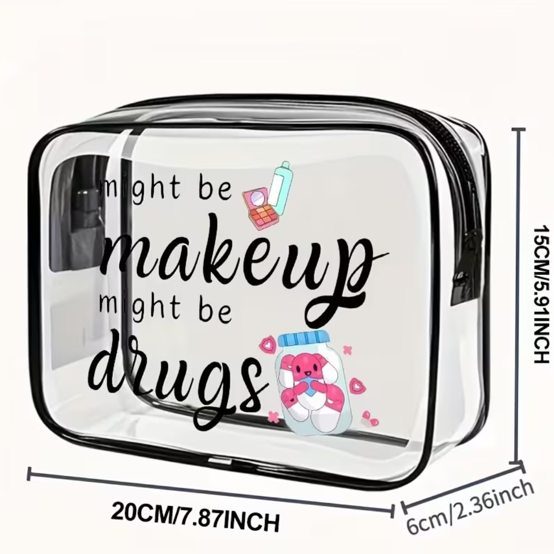 Transparent Zippered Handbag – Clear PVC Travel Toiletry & Makeup Organizer for Men & Women