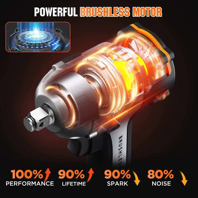 LiTHELi 20V Brushless Cordless Impact Wrench 1/2" – 450Nm with 2.5Ah Battery