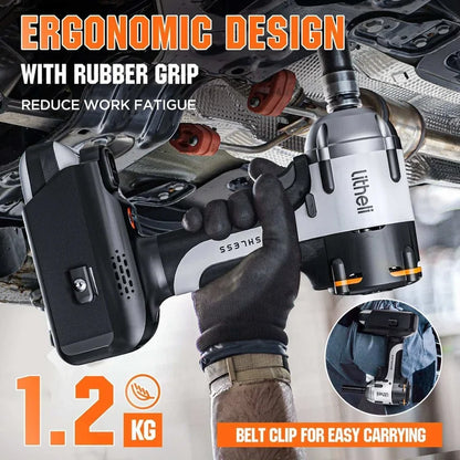 LiTHELi 20V Brushless Cordless Impact Wrench 1/2" – 450Nm with 2.5Ah Battery