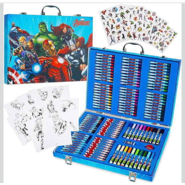 Marvel Avengers Kids Art Colouring Case Drawing Set Creative Activity Kit