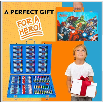 Marvel Avengers Kids Art Colouring Case Drawing Set Creative Activity Kit