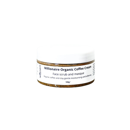 Millionaire Organic Coffee Cream Face Scrub & Masque – Exfoliating Coffee Cleanser