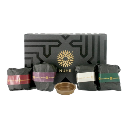 Oud Incense Cones Gift Set with Burner – 4 Luxury Fragrances
