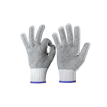 6 Pair Polka Dot Grip Work Gloves – Heavy Duty Warehouse and Industrial Gloves Mixed Colours