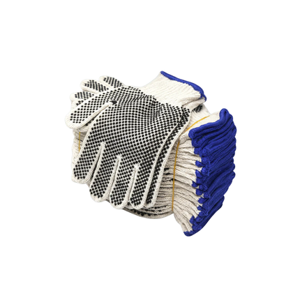 6 Pair Polka Dot Grip Work Gloves – Heavy Duty Warehouse and Industrial Gloves Mixed Colours