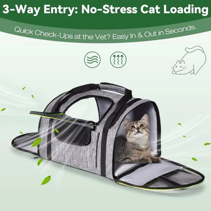 Pawtasy 2 in 1 Pet Carrier Backpack for Cats and Small Dogs Soft Foldable Travel Bag