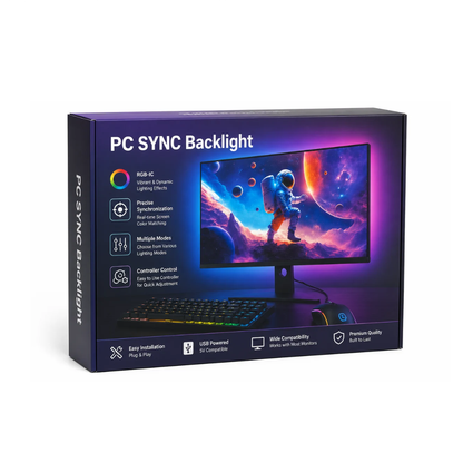 PC Sync RGB Screen Reactive LED Backlight for 24" Monitors – Ambient Gaming Lights