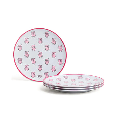 Percy Pig Kids Plates Set – Pack of 4 Reusable Colourful Plates for Everyday Meals - M&S