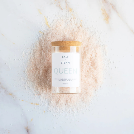 Queen Body Scrub – Lavender, Rosemary & Lemon Exfoliating Salt Scrub  (302G)