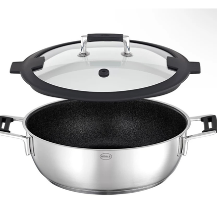 RÖSLE Silence Pro 28cm Serving Pan Non Stick Stainless Steel Induction