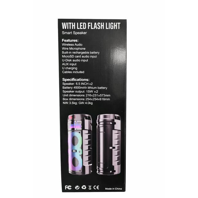 Sing-e Bluetooth Speaker RGB Lights Wireless Mic USB AUX MicroSD