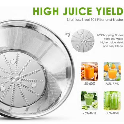 800W Whole Fruit and Vegetable Juicer with 64mm Wide Mouth Chute 2 Speed Juice Extractor Anti Drip Easy Clean Design