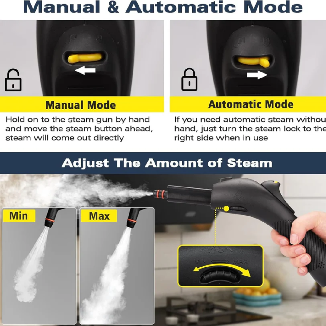 Multi Purpose Steam Cleaner with 21 Piece Accessory Kit Handheld Steam Cleaner for Sofa Upholstery Tiles Floors Windows Cars & Home Cleaning