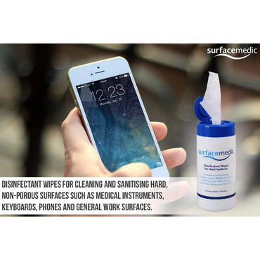 SurfaceMedic Antibacterial Disinfectant Wipes – 100 Alcohol Cleaning Wipes for Surfaces