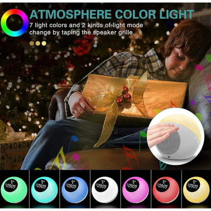 Te Rich Bluetooth Alarm Clock LED Lamp Speaker Touch Control