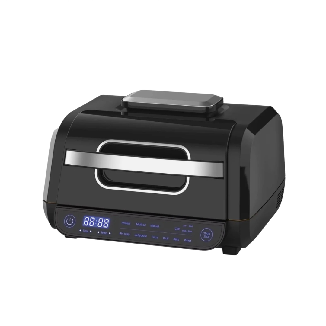 TopStrong 8-in-1 Digital Health Grill & Air Fryer – Family Size 1700W Black