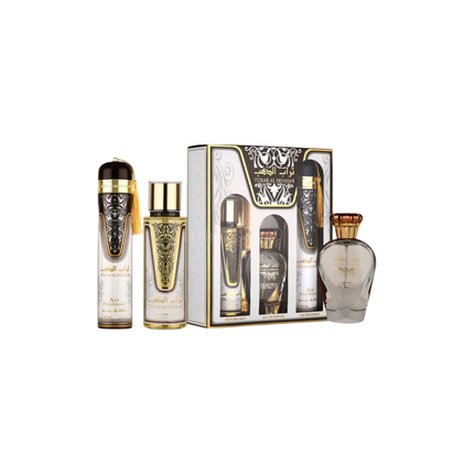 Turab Al Dhahab Fragrance Gift Set – EDP 100ml, Perfume Mist 250ml & Air Freshener 300ml