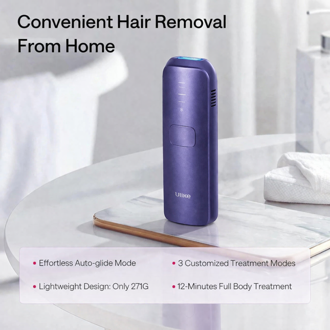 Ulike Air 3 IPL Hair Removal Device – At-Home Laser Hair Removal with Ice Cooling Technology - Purple