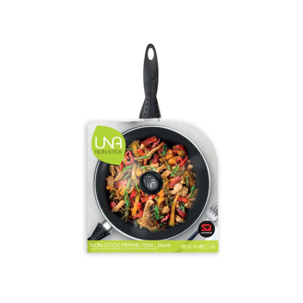 Una Non Stick Frying Pan with Lid 26cm Induction Ready Aluminium Pan
