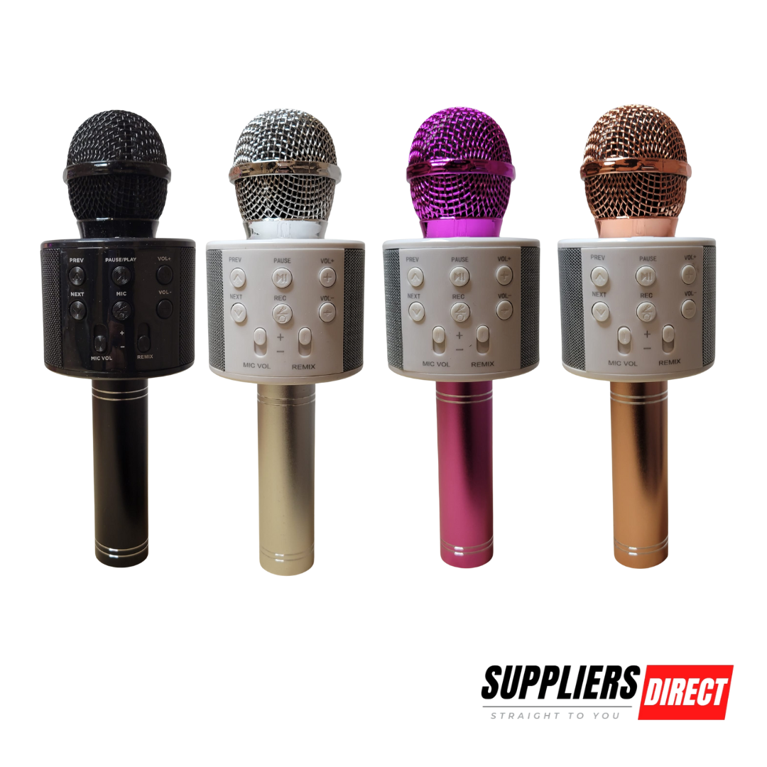 WS-858 Wireless Handheld Microphone – Bluetooth Karaoke Mic with Speaker & Echo Control - 1pc