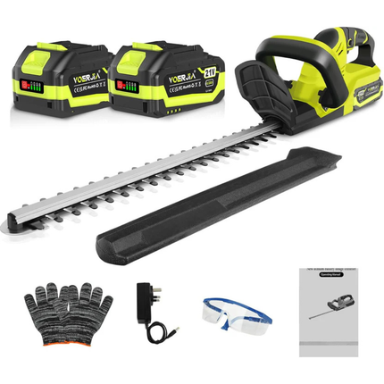 VOERJIA Cordless Hedge Trimmer 50cm Brushless 2x 4.0Ah Batteries