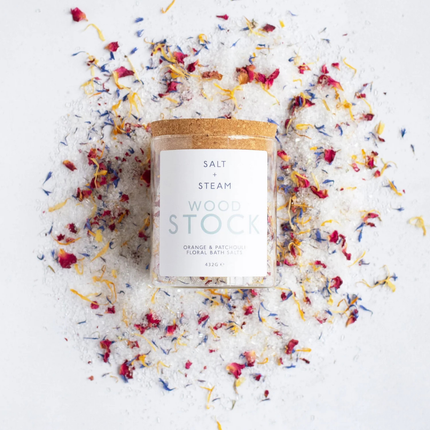 Woodstock Bath Salts – Patchouli & Sweet Orange Floral Bath Soak   (432G)