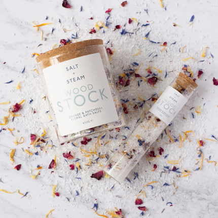 Woodstock Bath Salts – Patchouli & Sweet Orange Floral Bath Soak   (80G)